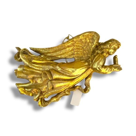 VTG French Pediment Art Nouveau Angels Cherubs Victorian Gold Leaf Relief Set 2 - Picture 2 of 5